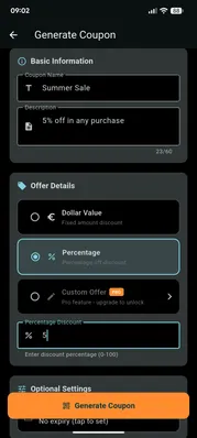 Coupsy 02-generate screen