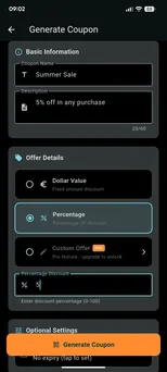 Coupsy 02-generate screen