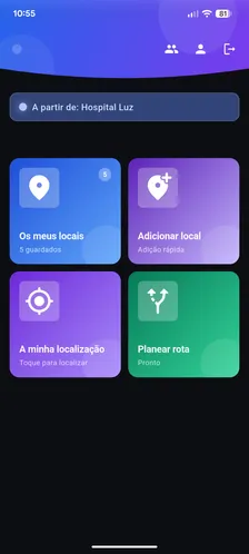 Route Finder welcome screen